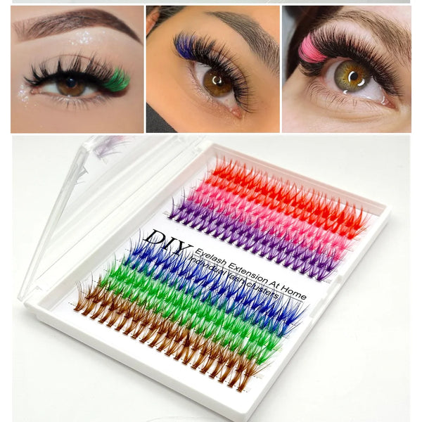 Brown Mix Colored Cluster Lashes