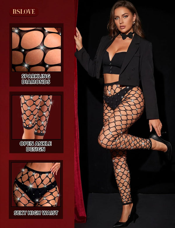 Sparkle Fishnet Rhinestone Tights