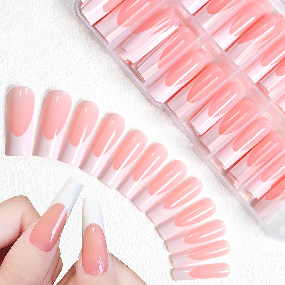 Glossy Pink French Nails