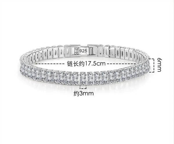 Radiant Moissanite Link Bracelet